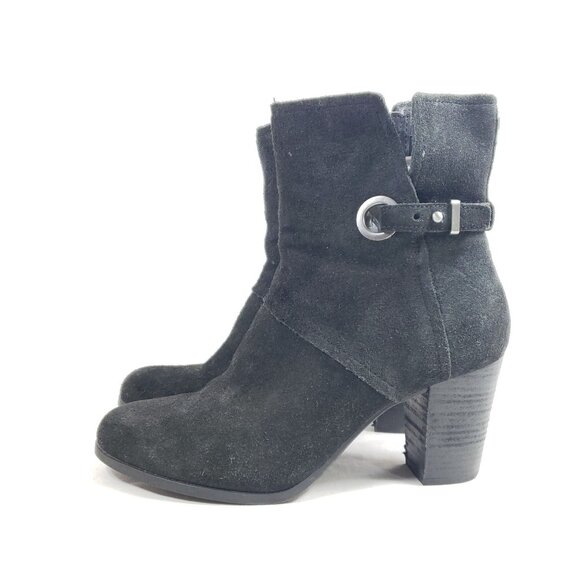 Koolaburra By UGG Womens Black Suede Ankle Boots With Block Heel Size 9 - Picture 3 of 9